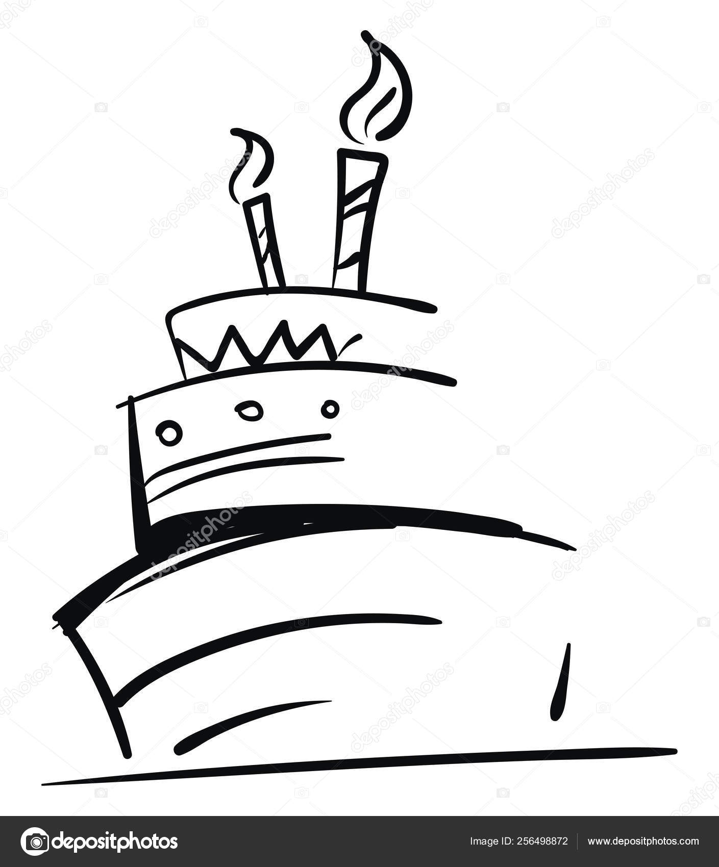 Sketch Of A Three Layered Birthday Cake With Glowing Candles For Vector Image By C Morphart Vector Stock Sketch Of A Three Layered Birthday Cake With Glowing Candles For Vector Image By C Morphart Vector Stock