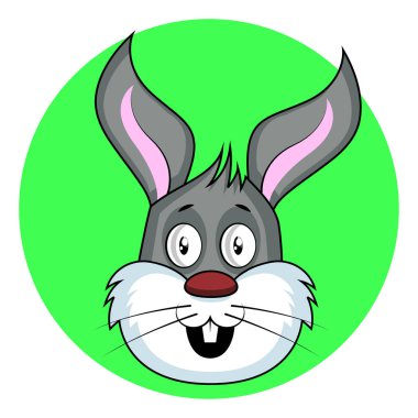 Beyaz arka planda karikatür gri tavşan vektör esnaf