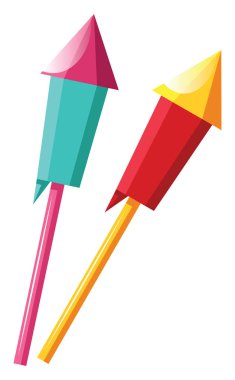 Beyaz arka planda Çin yeni yıl vektör illüstrasyon için renkli havai fişek