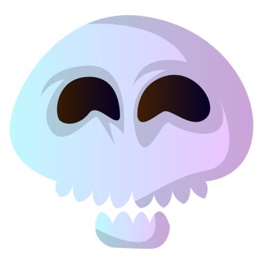 Beyaz arka planda basit karikatür beyaz kafatası vektör esnaf