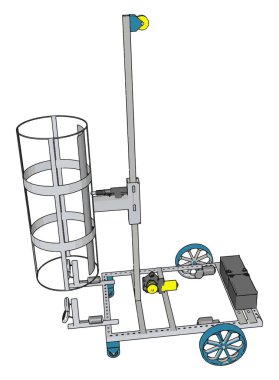 Beyaz arka planda basit sepet Lift inşaat araç vektör illüstrasyon