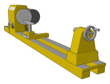Beyaz arka planda sarı endüstriyel Torna vektör illüstrasyon