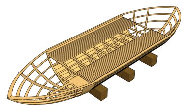Ahşap bir fıçı beyaz arka plan basit vektör Illustration