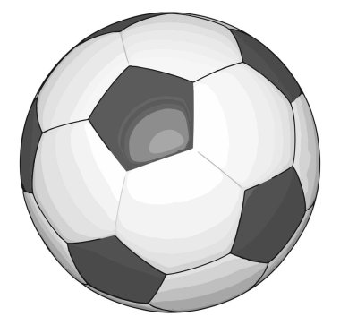 Beyaz arka planda siyah ve beyaz futbol topu vektör illüstrasyon