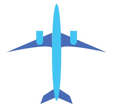 Mavi uçak vektörü veya renk çizimi