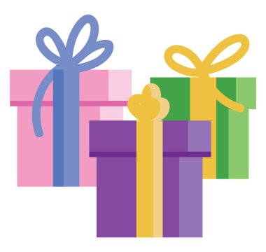 Doğum günü hediye vektör veya renkli çizim yükler