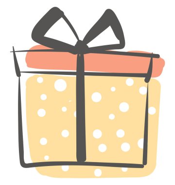 Sarı polka nokta vektör veya renk illüstrasyon sarılmış kutu