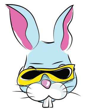 Retro tarzı cam vektör veya renk Illustration Hare