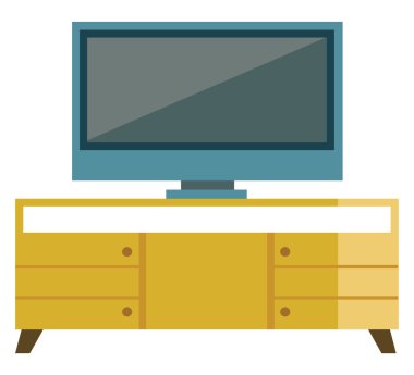 Bir ahşap TV Kabin vektör veya renk illüstrasyon