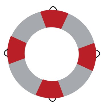 Kırmızı ve beyaz Lifebuoy vektör veya renk illüstrasyon