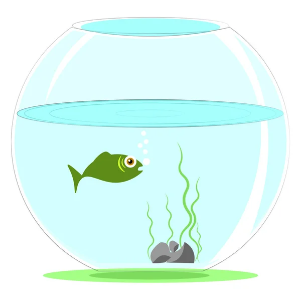 Einfache Zeichentrick Aquarium Fisch Vektor Illustration Auf Weißem Hintergrund — Stockvektor