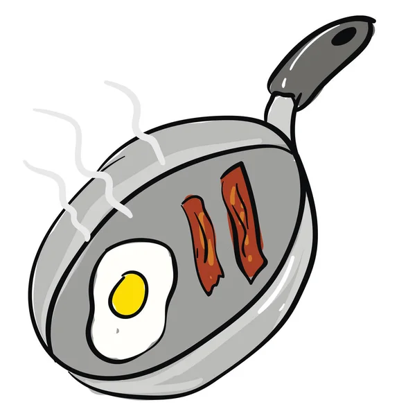 Tocino Huevos Fritos Una Ilustración Vectores Pan Sobre Fondo Blanco — Vector de stock
