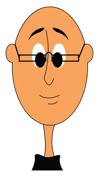 Homem Careca Dos Desenhos Animados Com Óculos Ilustrações Vetoriais Sobre — Vetor de Stock