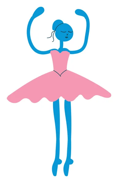 Enkel Tecknad Ballerina Vektor Illustration Vit Bakgrund — Stock vektor