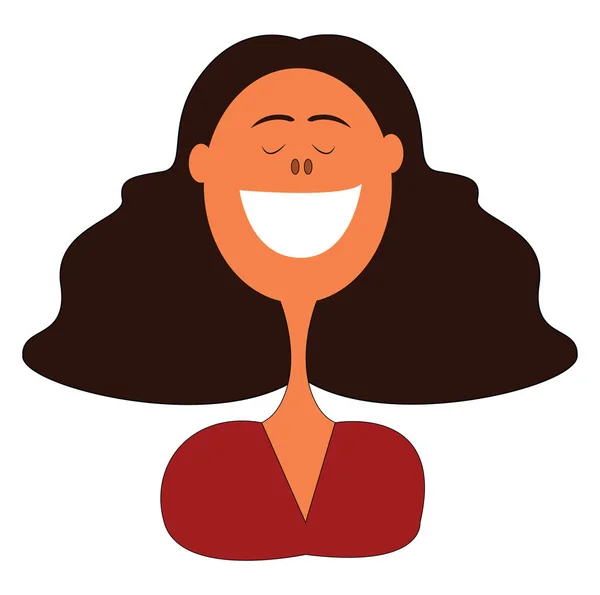 Mujer Sonriente Ilustración Vector Sobre Fondo Blanco — Vector de stock