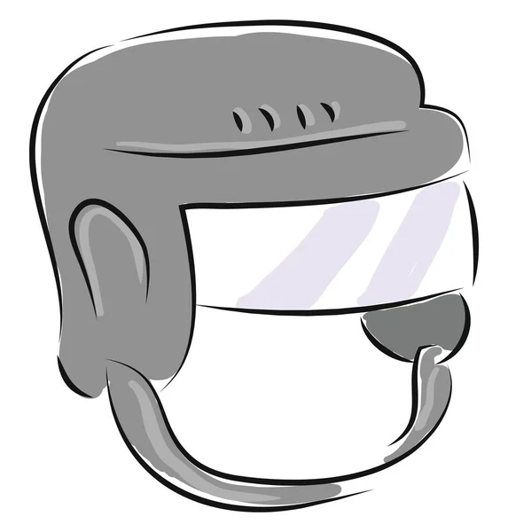 Grey Hockey Helmet Illustration Vector White Background — Stock Vector
