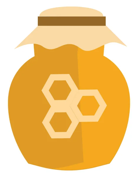 Μέλι Ένα Βάζο Απεικόνιση Διάνυσμα Λευκό Φόντο — Διανυσματικό Αρχείο