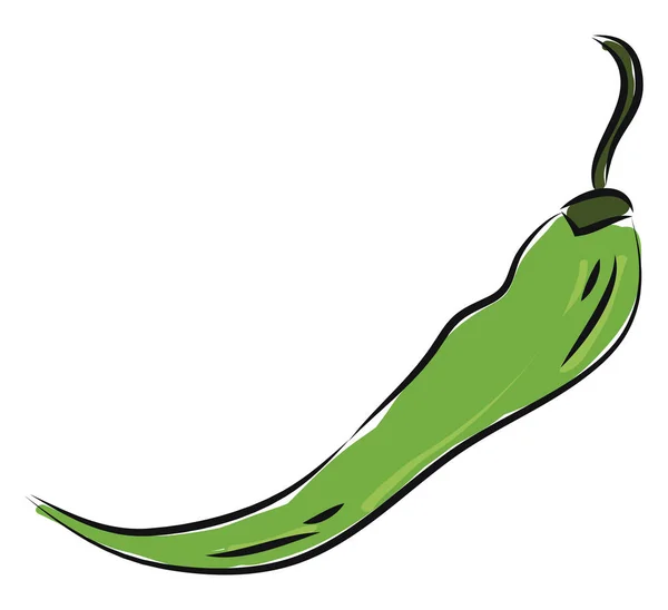 Hot Green Pepper Illustration Vector White Background — Stock Vector