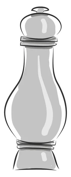 Grijze Peper Jar Animatie Illustratie Vector Witte Achtergrond — Stockvector