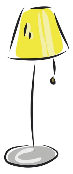 Lampe Table Jaune Vecteur Illustration Sur Fond Blanc — Image vectorielle