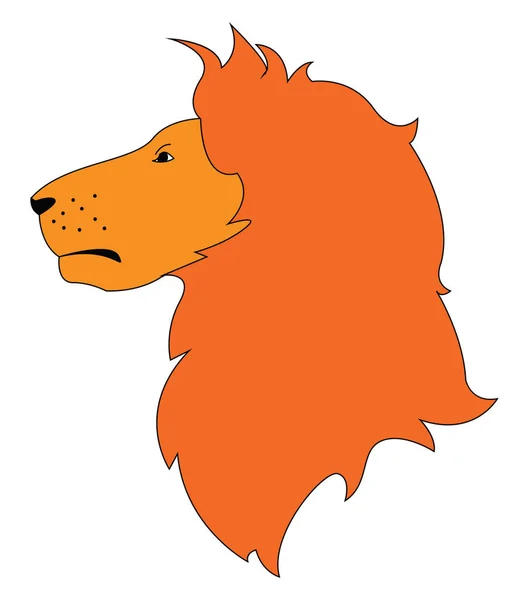 Vektor Profileillustration Singa Rambut Merah Pada Latar Belakang Putih - Stok Vektor