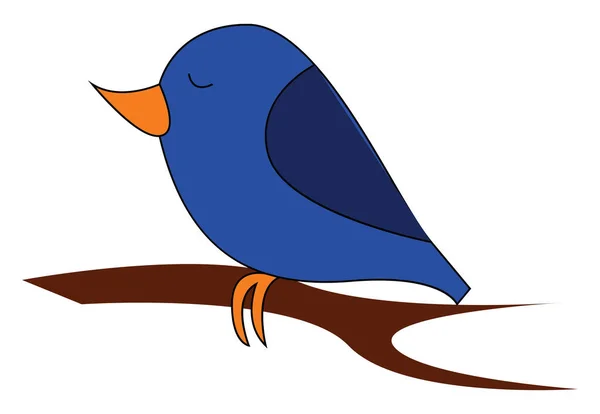 Pequeño Vector Birdillustración Azul Sobre Fondo Blanco — Archivo Imágenes Vectoriales