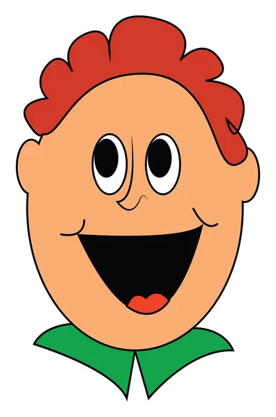 Niño Pequeño Con Pelo Rojo Sonriente Vector Ilustración Sobre Fondo — Vector de stock