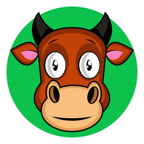 Cartoon Brown Cow Vector Illustration White Backgorund — Stock Vector