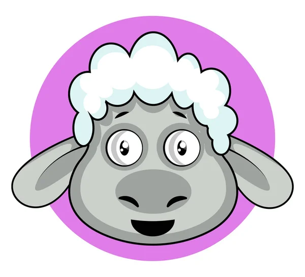 Kleine Cartoon Grijs Schaap Vector Illustratie Witte Achtergrond — Stockvector