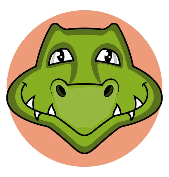 Úsměv Kresleného Zeleného Hada Illustartion Bílém Pozadí — Stockový vektor