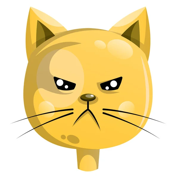 Angry Yellow Cat Vector Illustartion White Background — Stock Vector