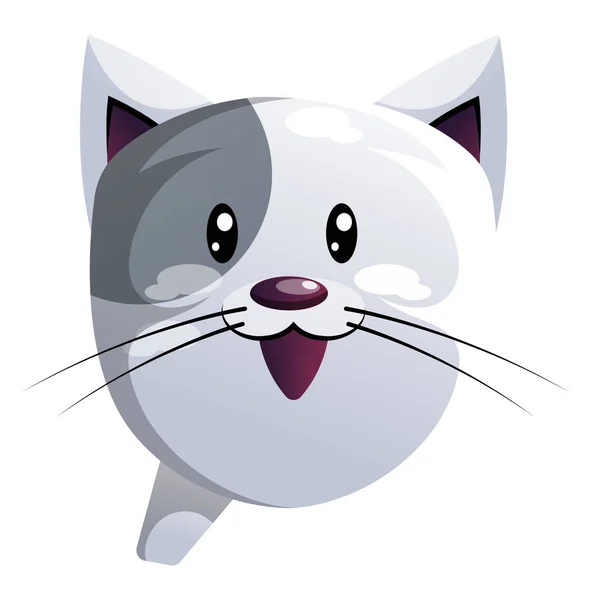 愉快的灰色动画片猫向量例证在白色背景 — 图库矢量图片