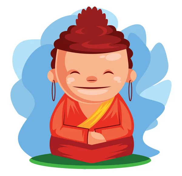 Buddha Kívánja Boldog Kínai Újév Vektor Illusztráció — Stock Vector