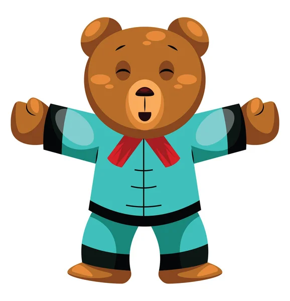 Teddy Bear Sending You Hugschinese New Year Illustration Vector White — Stock Vector