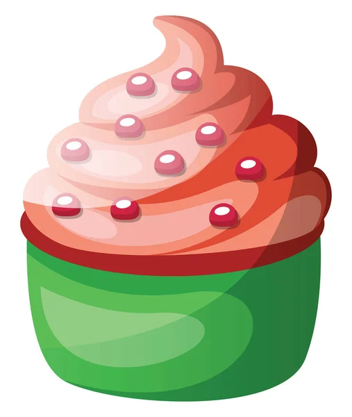 Cupcake Redvelvet Con Glassa Cioccolato Vettore Illustrazione Sfondo Bianco — Vettoriale Stock