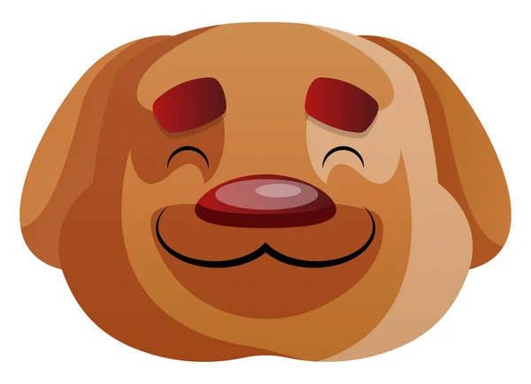 Brown Cartoon Cão Vector Illustartion Fundo Branco — Vetor de Stock
