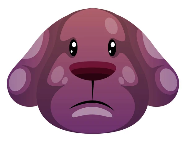 Triste Caricatura Púrpura Perro Vector Illustartion Sobre Fondo Blanco — Vector de stock