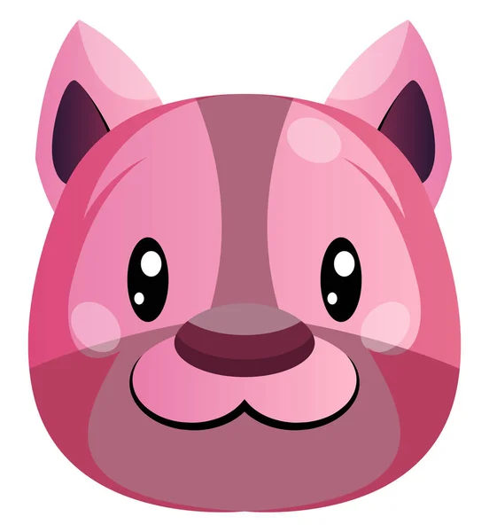 Happy Pink Cartoon Puppy Vectoe Illustartion Fundo Branco — Vetor de Stock
