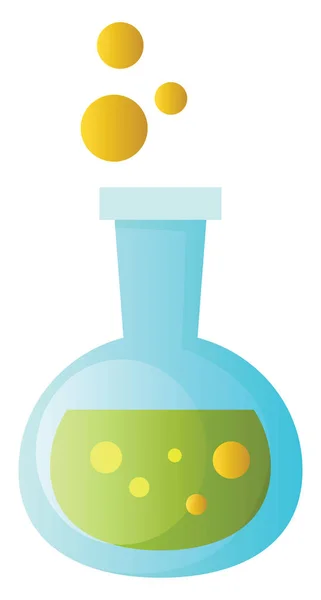 Απεικόνιση Διανύσματος Χημικού Ζέσεως Πράσινο Υγρό Λευκό Φόντο — Διανυσματικό Αρχείο