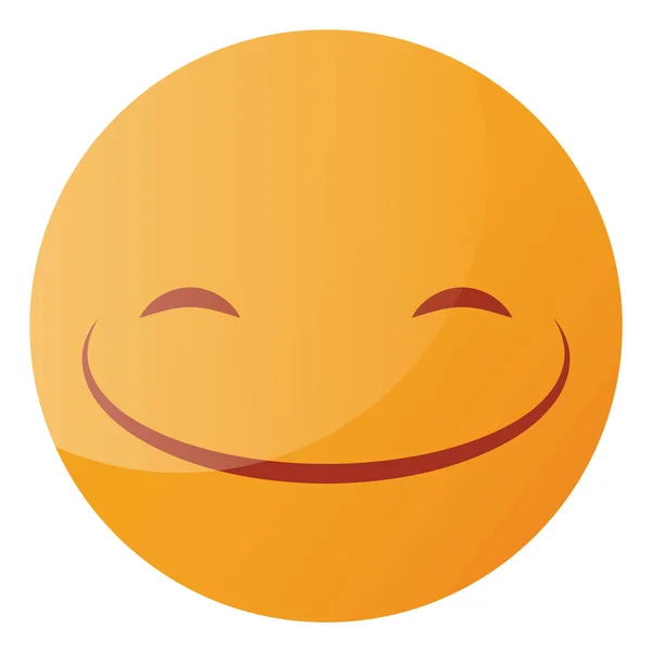 圆形黄色微笑表情符号矢量图标插图在白色背景 — 图库矢量图片