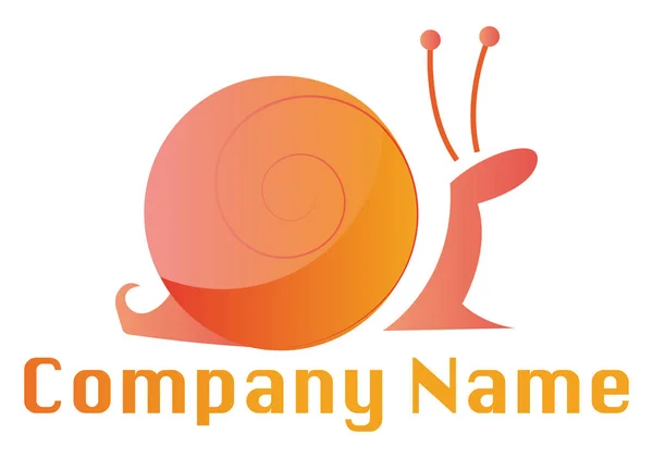 Logo Vecteur Escargot Orange Sur Fond Blanc — Image vectorielle