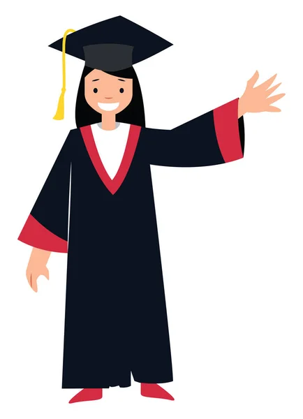 Female Student Character Vector Illustration White Background — Stock Vector