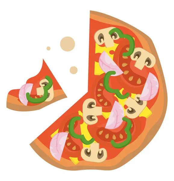 Pizza Classique Illustration Vecteur Sur Fond Blanc — Image vectorielle