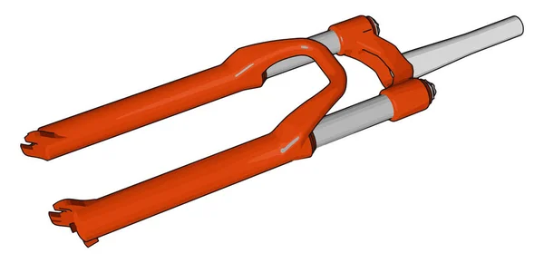 Illustration Vectorielle Râteau Vélo Gris Orange Sur Fond Blanc — Image vectorielle