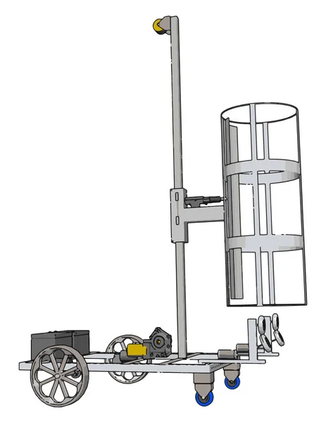 Cesta Simples Elevador Veículo Vetor Ilustração Fundo Branco — Vetor de Stock