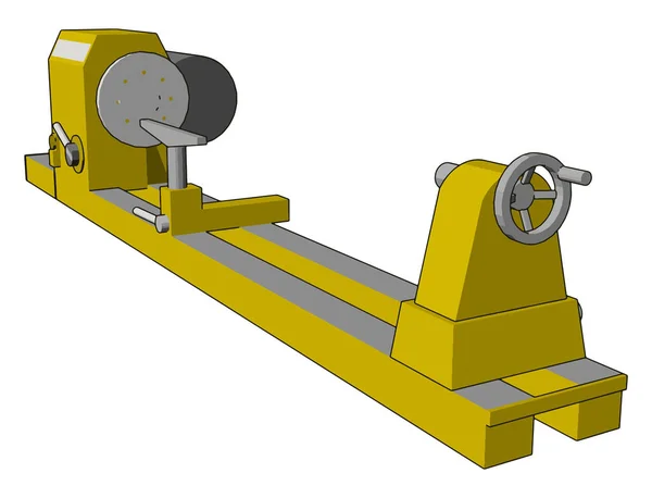 Gul Industriell Svarv Vektor Illustration Vit Bakgrund — Stock vektor