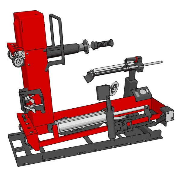 Vektor Illustration Einer Roten Bohrmaschine Weißer Hintergrund — Stockvektor