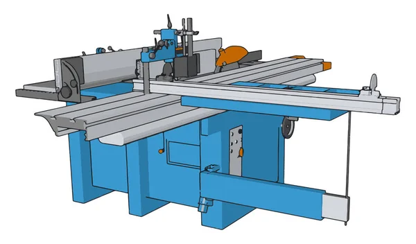 Ilustración Vectorial Una Máquina Impresión Potencia Industrial Fondo Blanco — Vector de stock