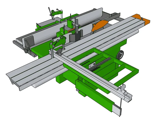 Vektor Illustration Industriell Makt Press Maskin Vit Bakgrund — Stock vektor