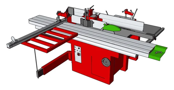 Endüstriyel Güç Pres Makinesi Beyaz Arka Plan Vektör Illustration — Stok Vektör